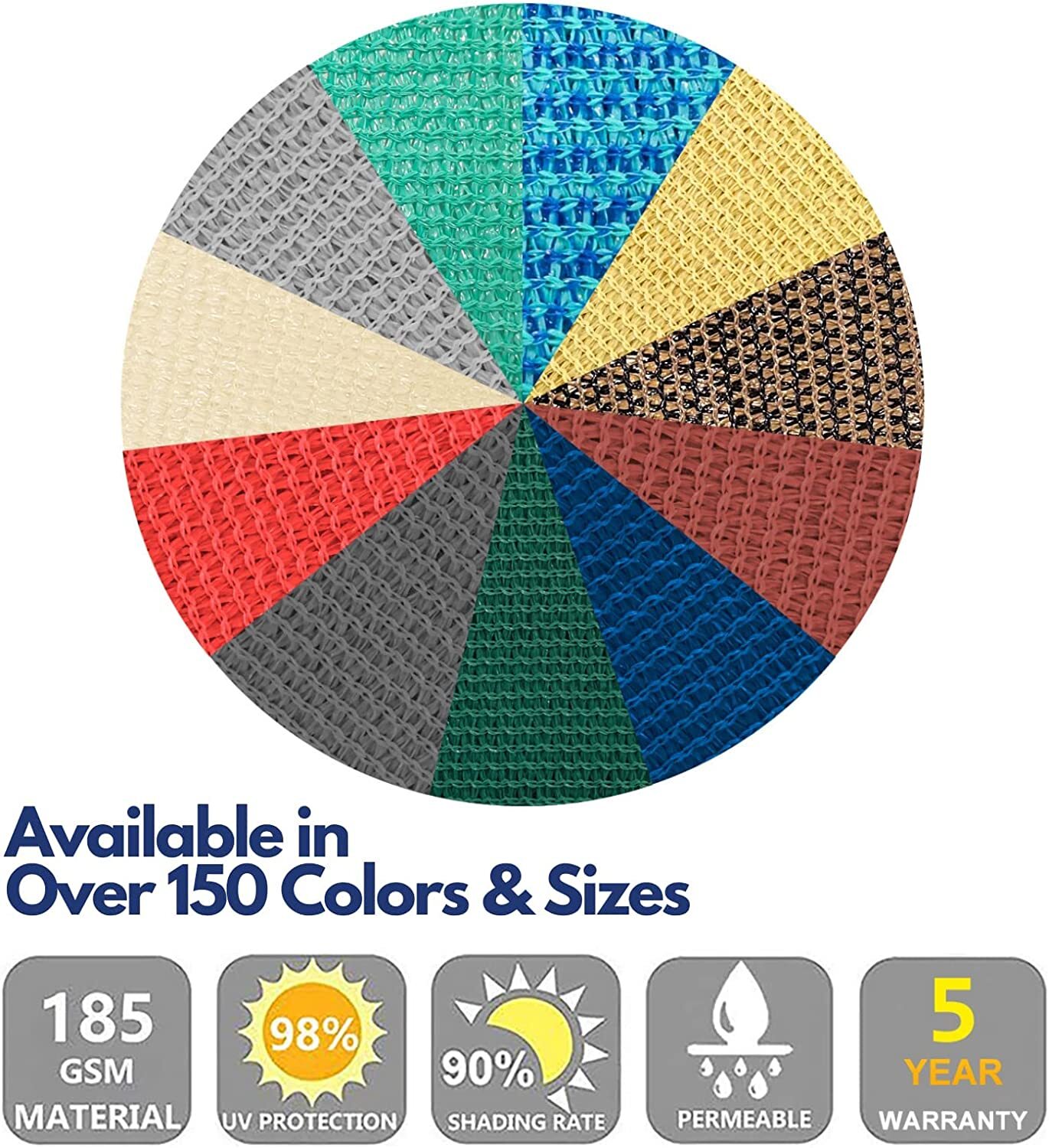 Outdoor Sun Shade Sail Canopy Shelter Cover Patio Awning Garden Pool Rectangle