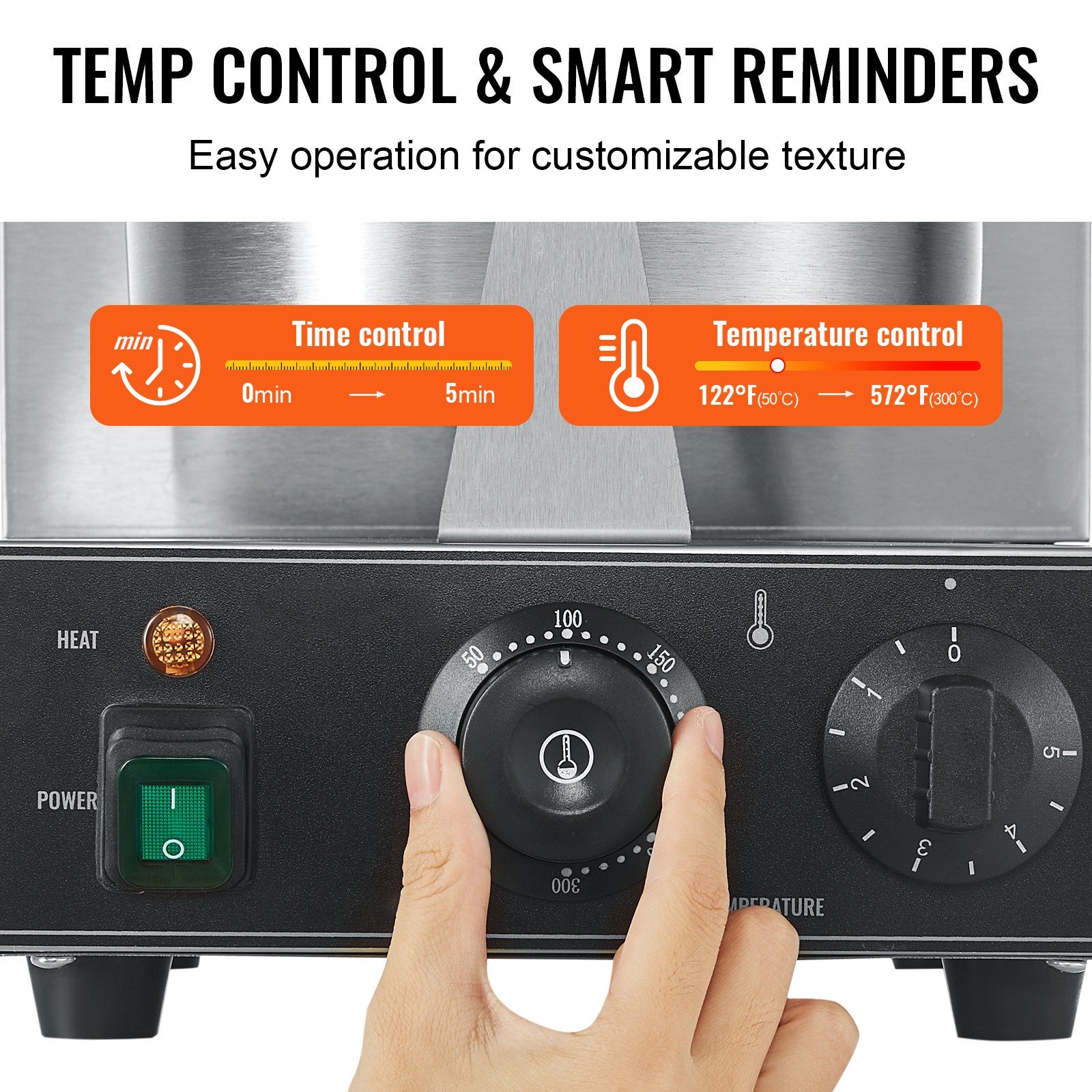 Electric Ice Cream Cone Maker Commercial Waffle Cone Egg Roll 1230W