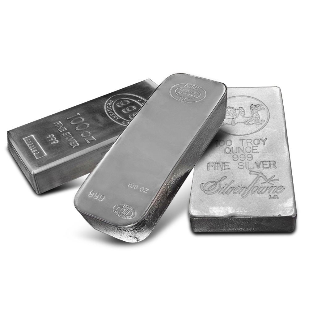 100 oz Silver Bar (Varied Condition, Any Mint) Random Brand