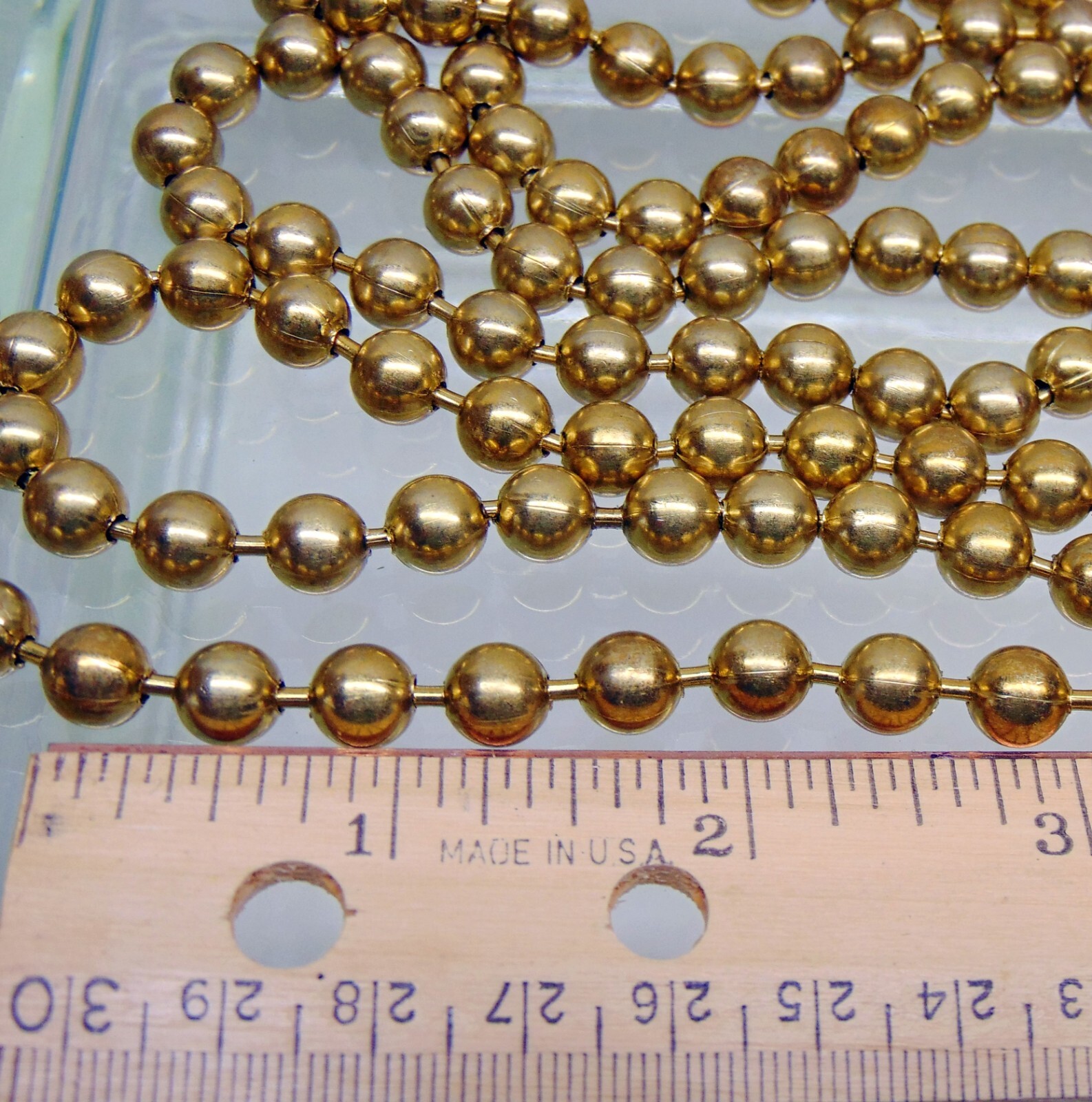 Solid Brass BALL CHAIN Bulk Lengths 8mm / #15 ~ 3 to 50 feet ~ Nickel free