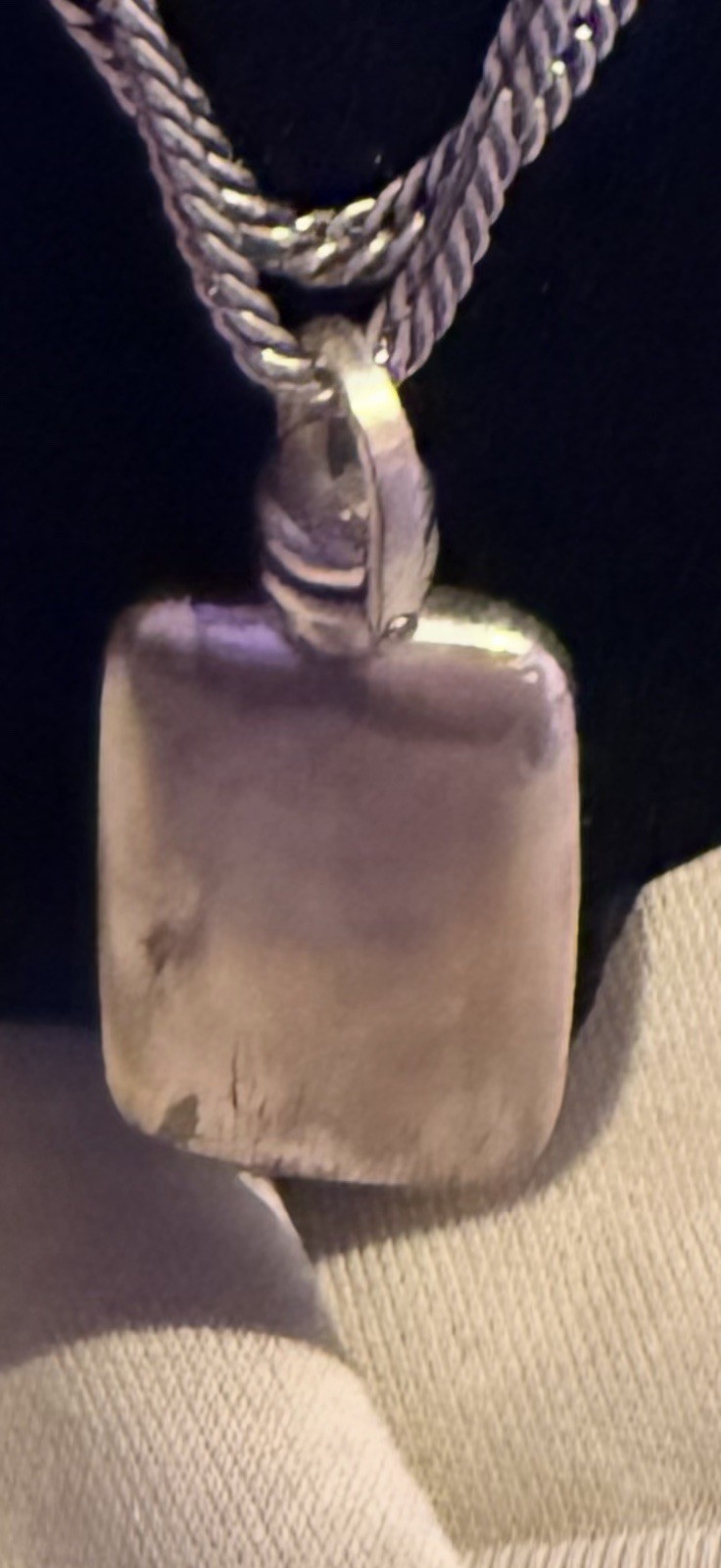 Vintage rare 925 long Rope Chain Necklace 78g HEAVY Monogram w/ perfume Flask