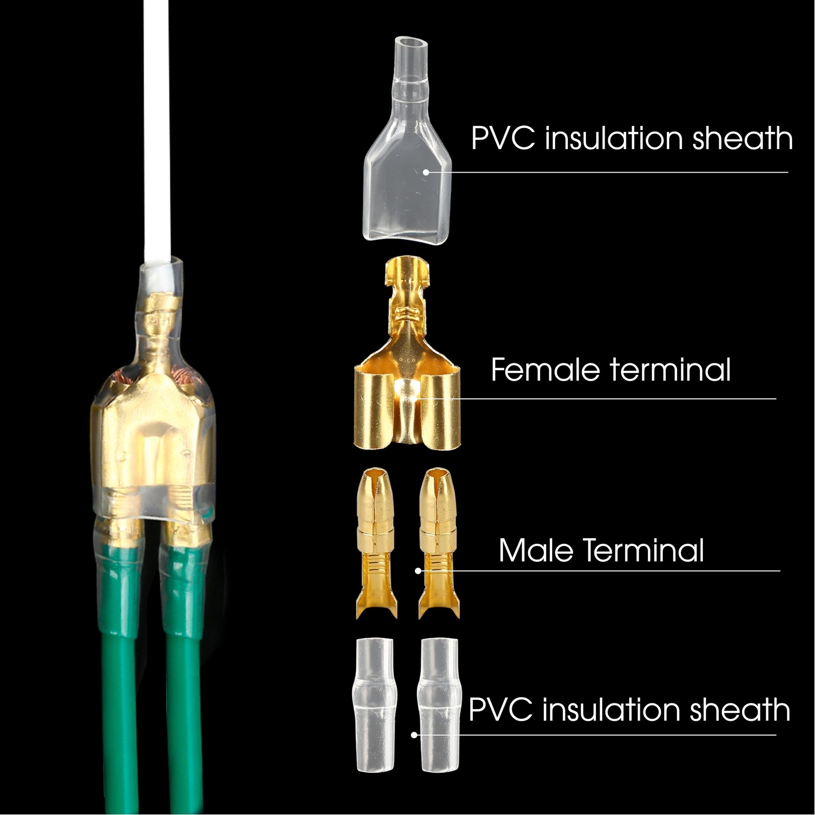50 Sets Double Spade Connector 2 to 1 Motorcycle Wire Splice - for 4mm Bullet...