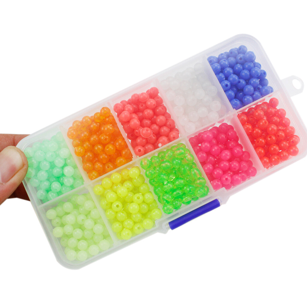 1000pcs 5mm Fishing Beads Assorted Beads Round Float Glow Fishing Rig Beads Eggs