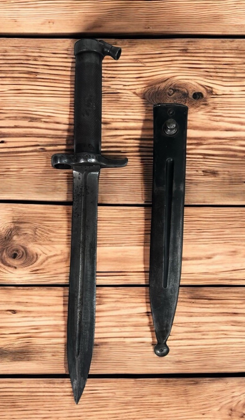 Swedish Military EJ AB #171 Mauser M/1896 Bayonet World War Knife & Scabbard