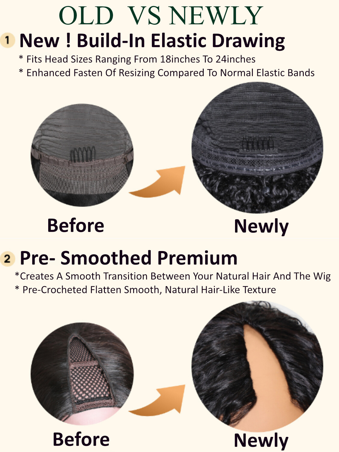 UNice Brazilian Curly V Part Human Hair Wig with Drawstring Glueless Wear Go Wig