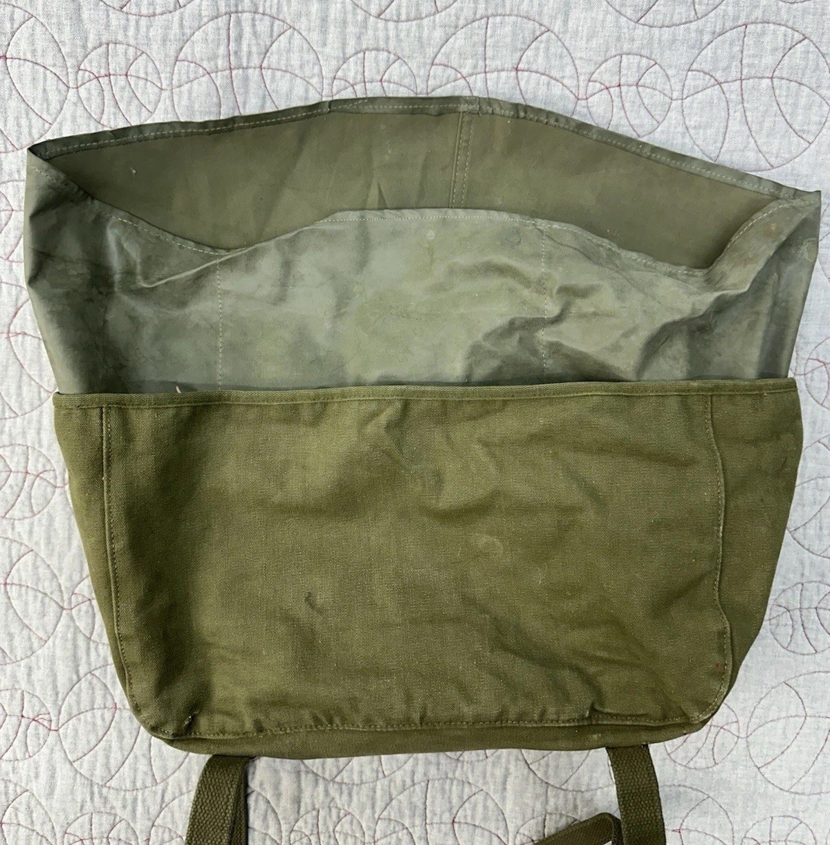 1951 US Army Field Pack Cargo M-1945 Military OD Green Cargo Bag NICE Lower Vtg