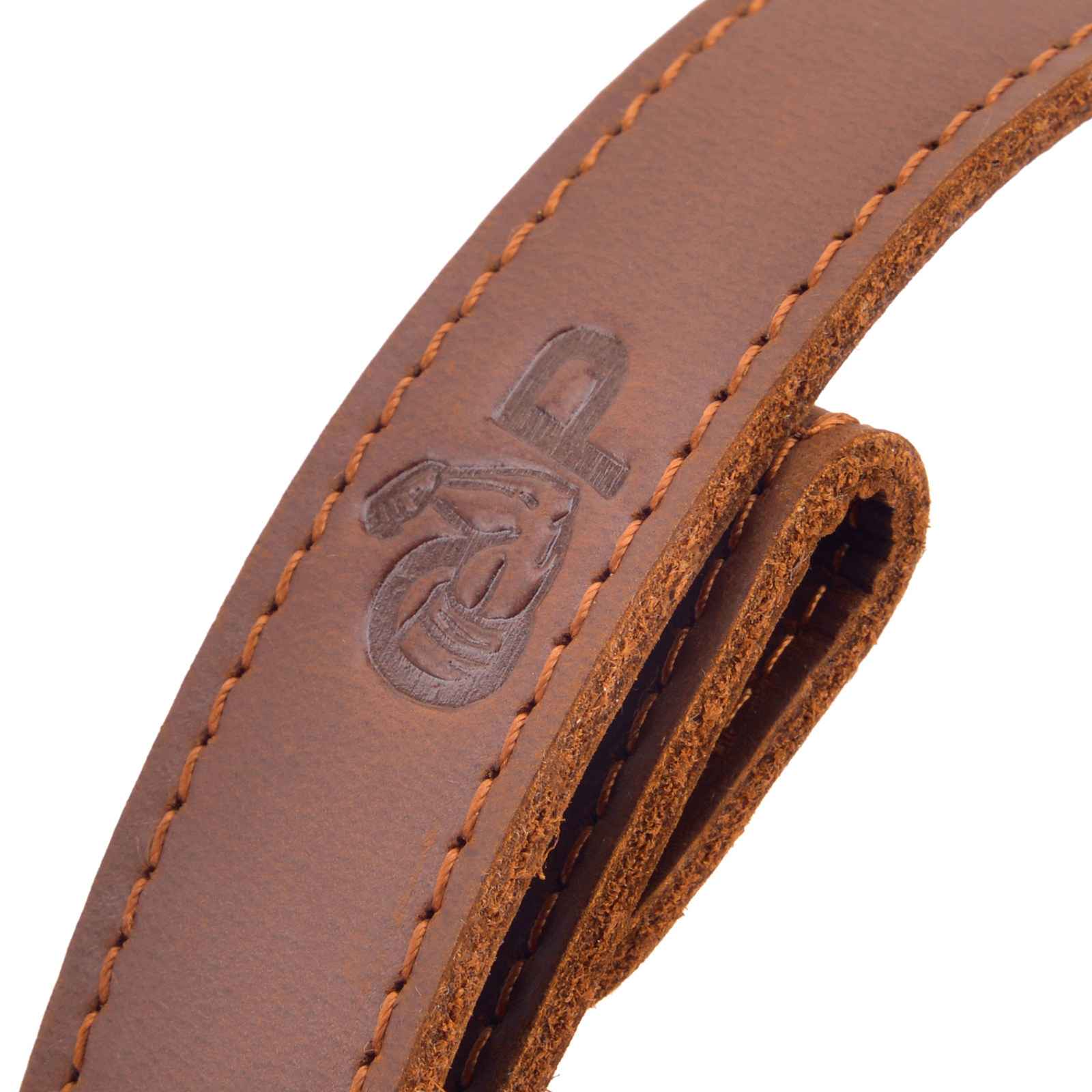 Buffalo Hide Leather Rifle Sling _Crazy Horse /Brown_Adjust Handmade_1 inch Wide