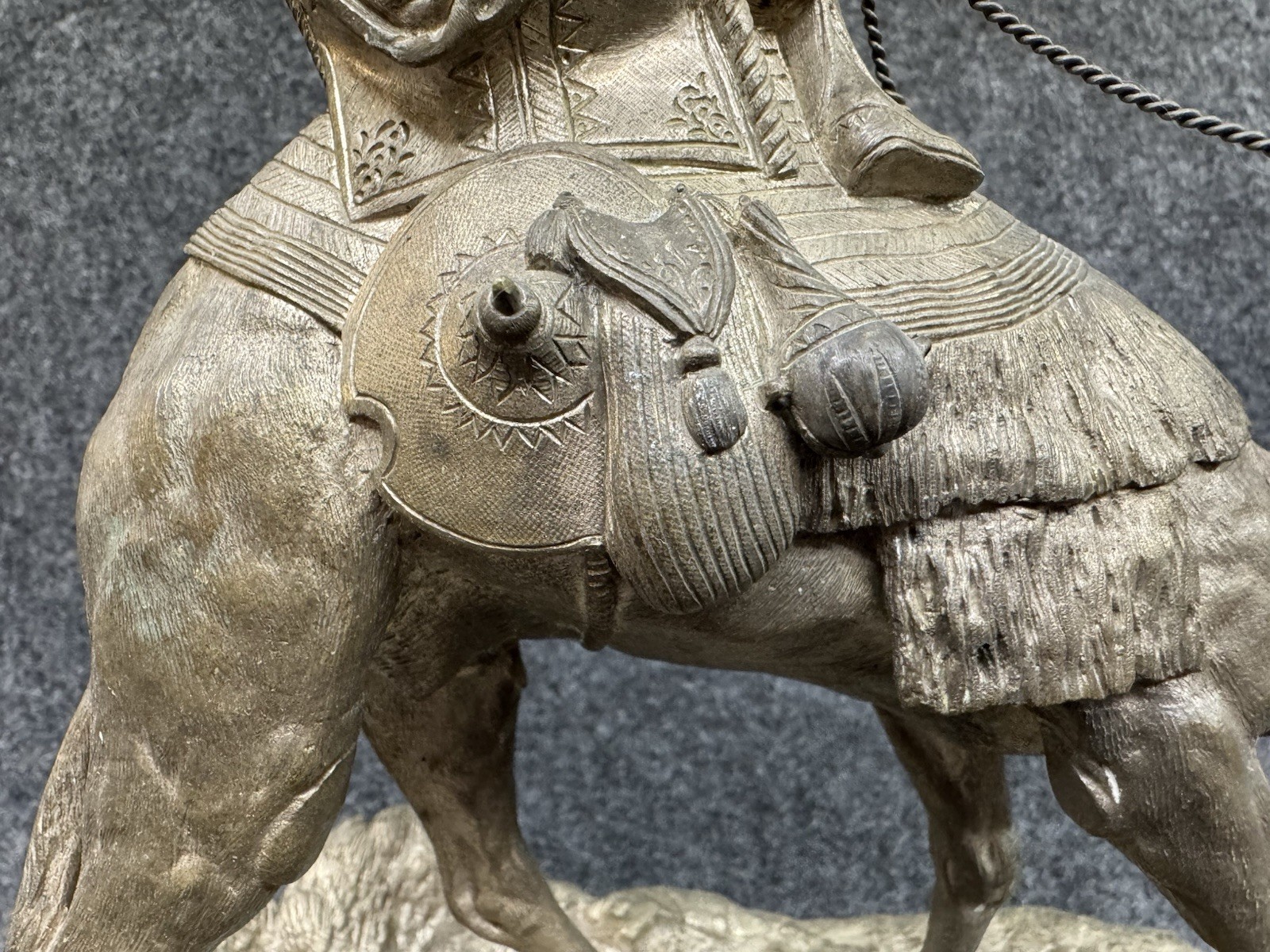 AGATHON LEONARD Antique Bronze Sculpture ~ Arab on Camel Art Signed Rider A 10”