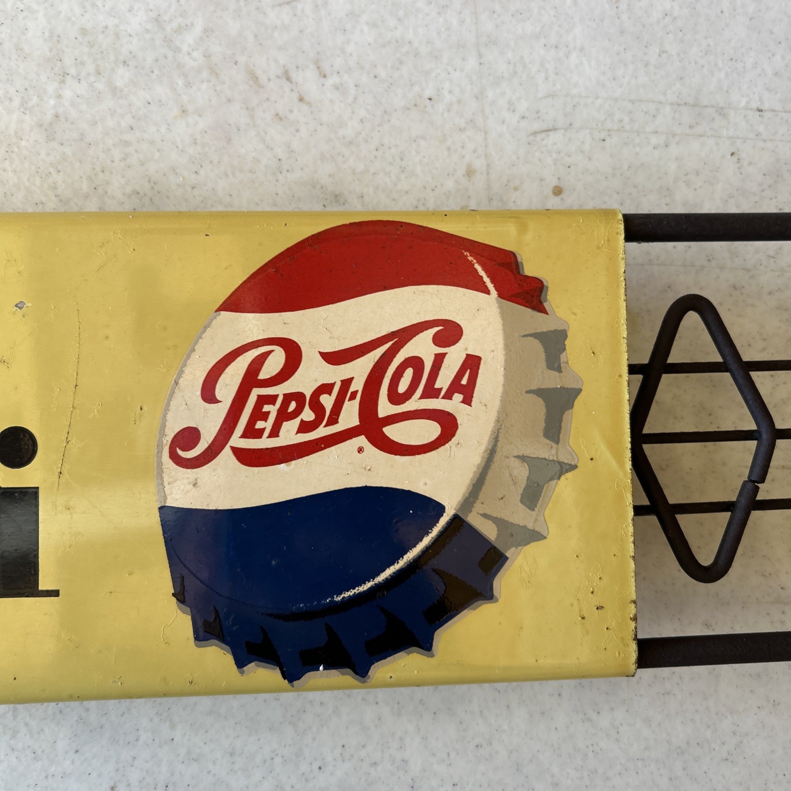 Vintage Have A Pepsi-Cola" Advertising Soda Screen Door Pull Push Bar Expandable