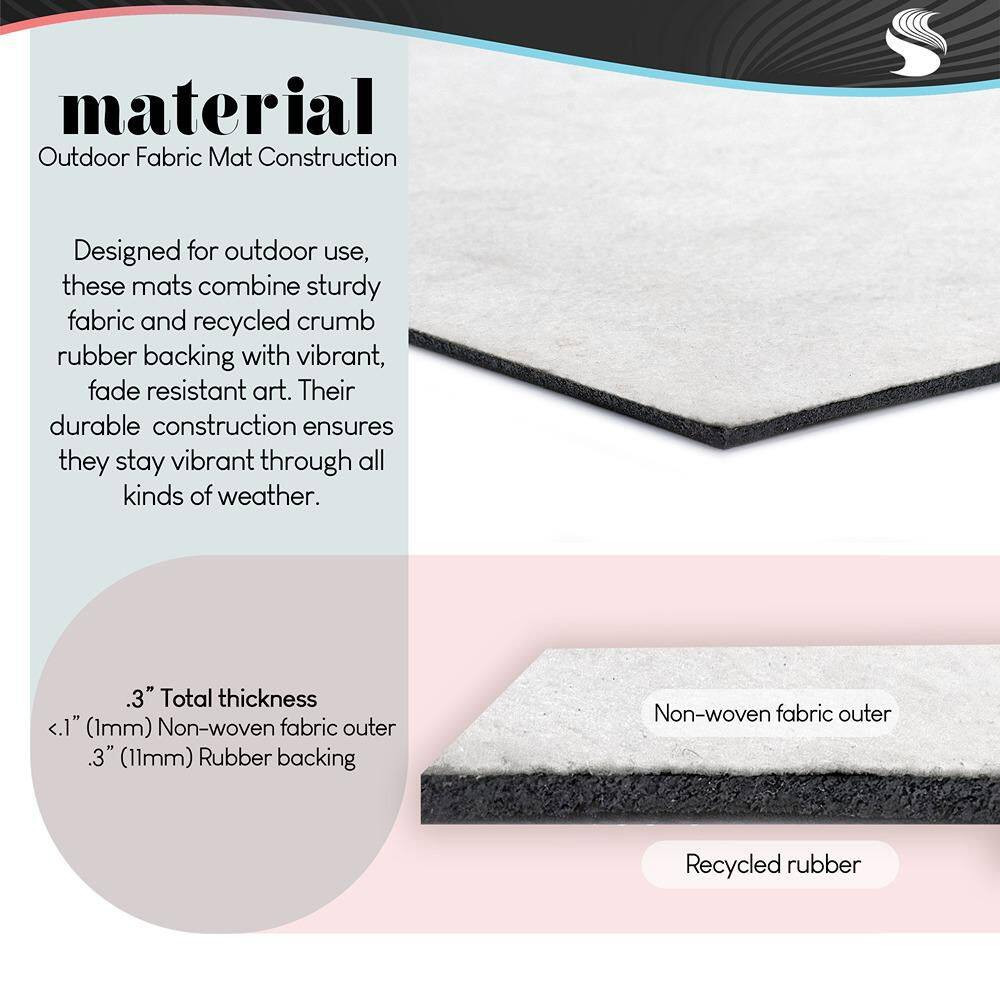 Bayside Sea Life & Ship Blue 18 In. X 30 In. Polyester Non-Slip Outdoor Door Mat