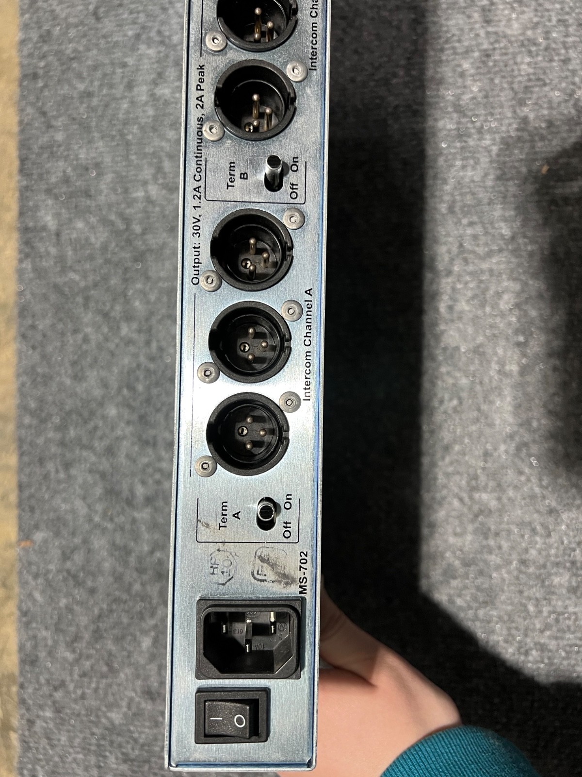 Used ClearCom Encore MS702 MS-702 Wired Intercom Rack Mount Main Base Station