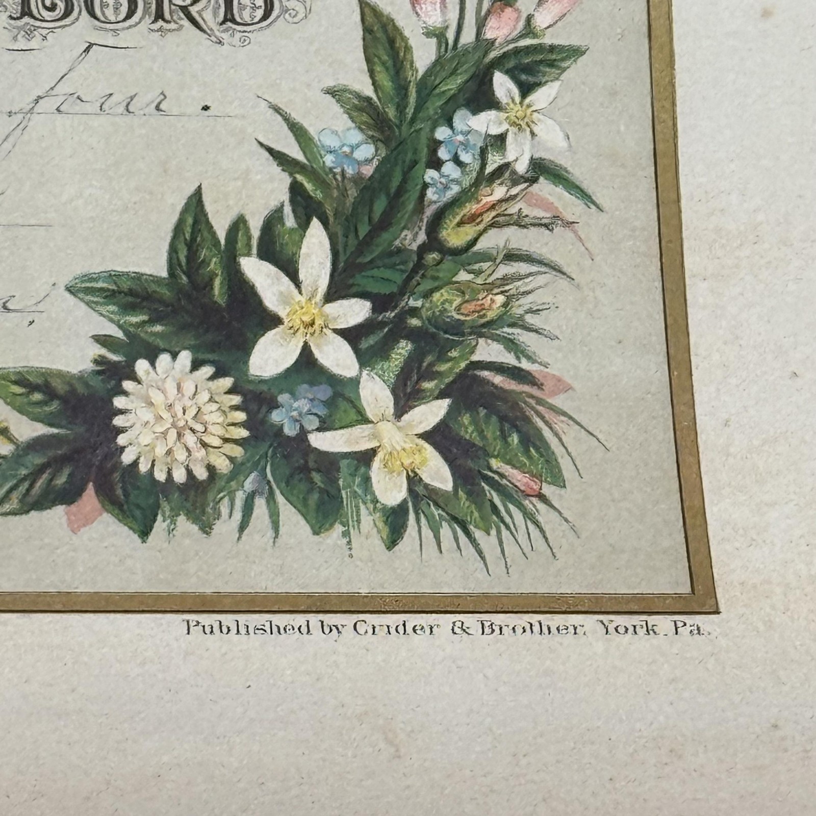 Antique 1882 Crider & Brother Holy Matrimony Marriage Wedding Certificate 15x20