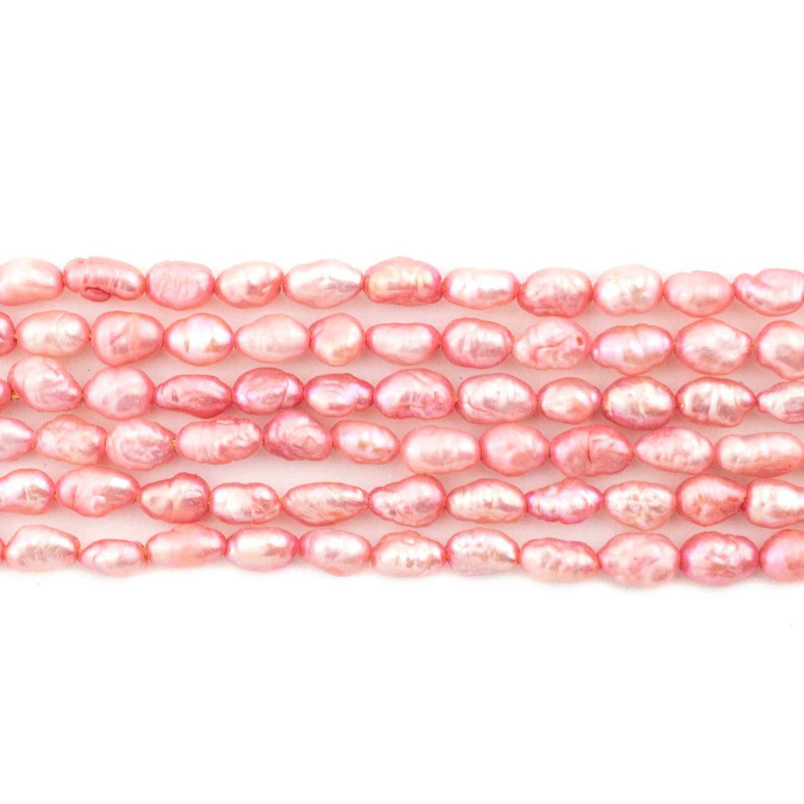 Blush Red Vintage Japanese Rice Pearl Beads 3mm Pink Oval 16 Inch Strand