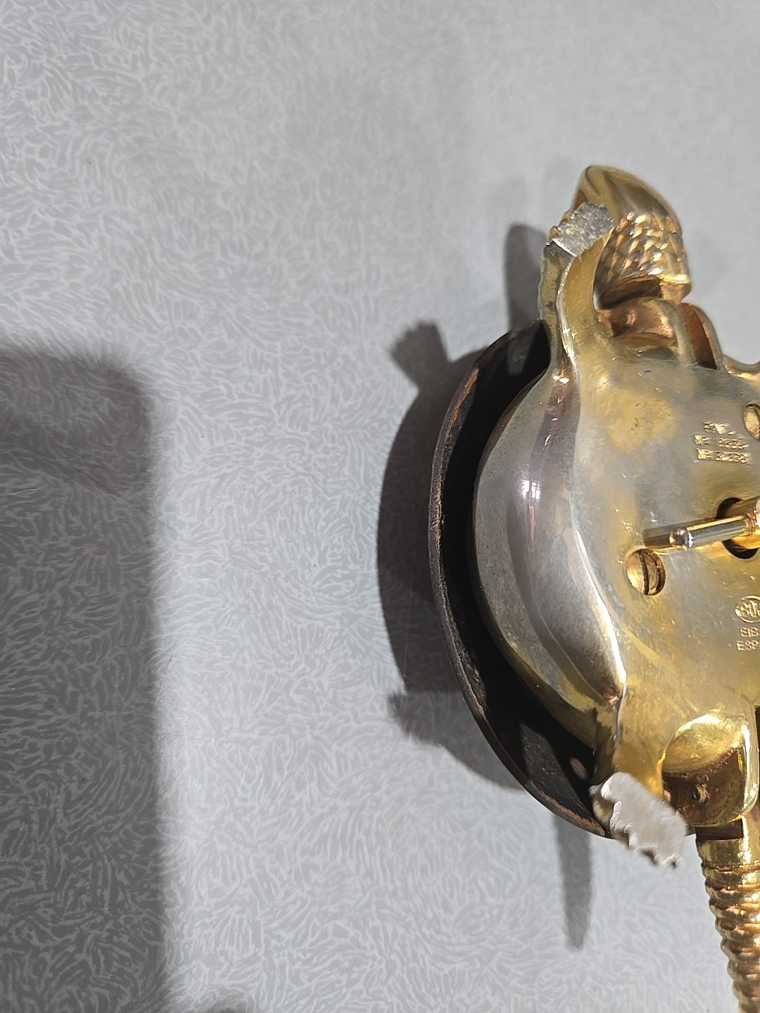 Vintage damascene brass turtle hotel/desk bell made by BOJ in Eibar, Spain