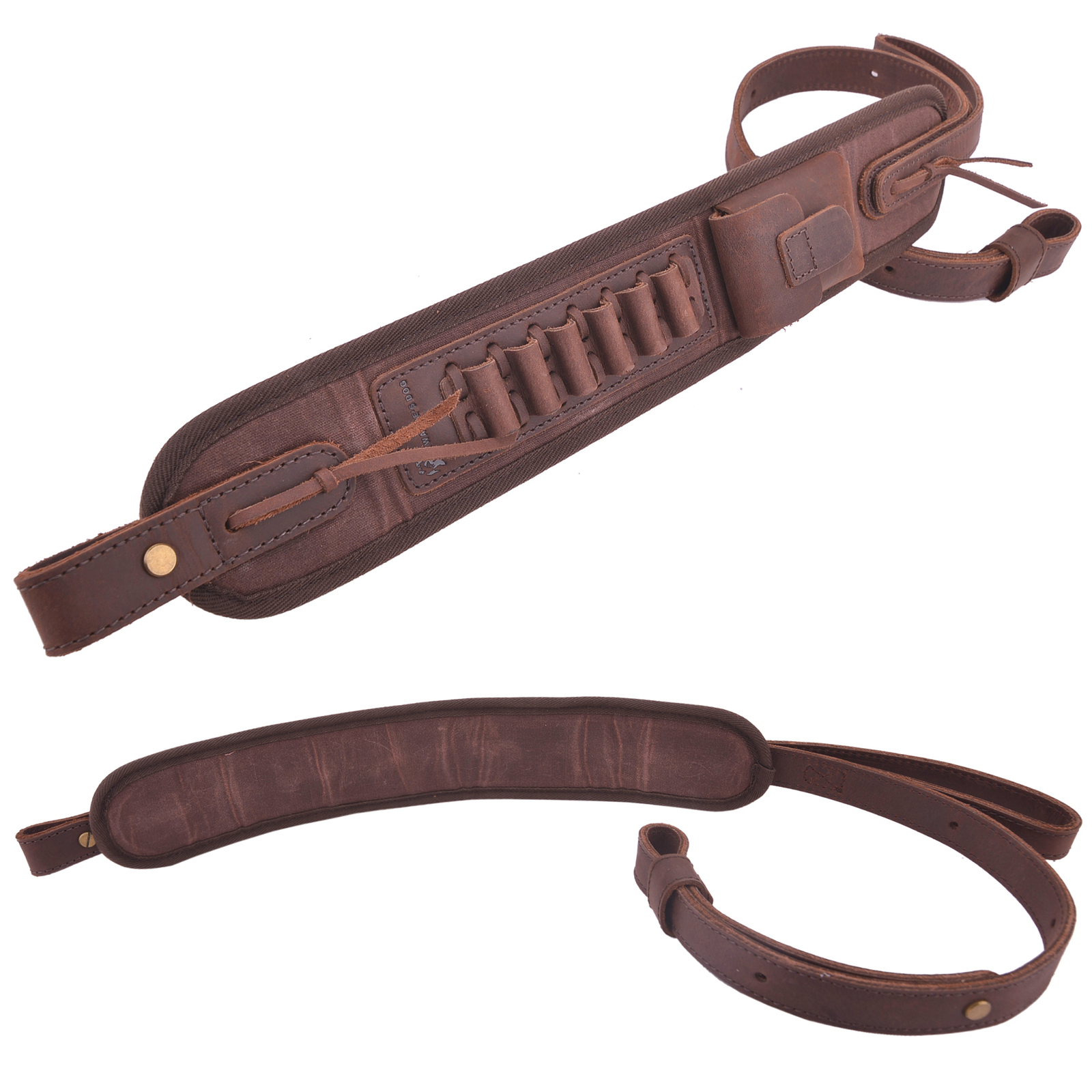 WAYNE'S DOG Durable Leather Rifle Sling Shotgun Strap for .22MAG.30/30.308 12GA