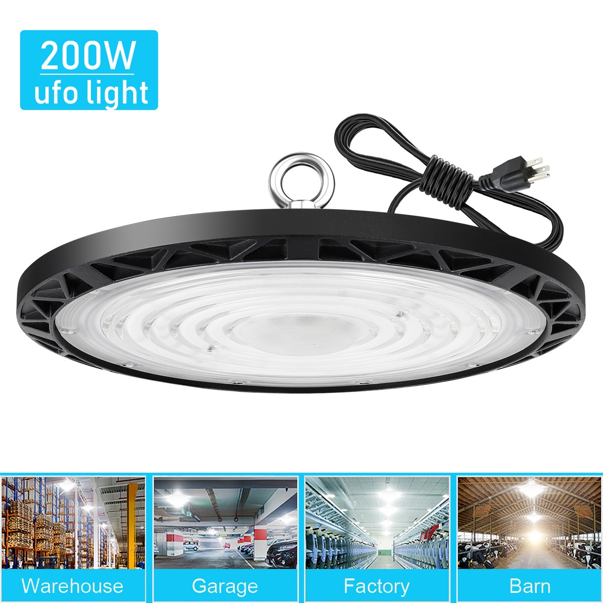 200W UFO Led High Bay Light Commercial Industrial Warehouse Shop Factory Light