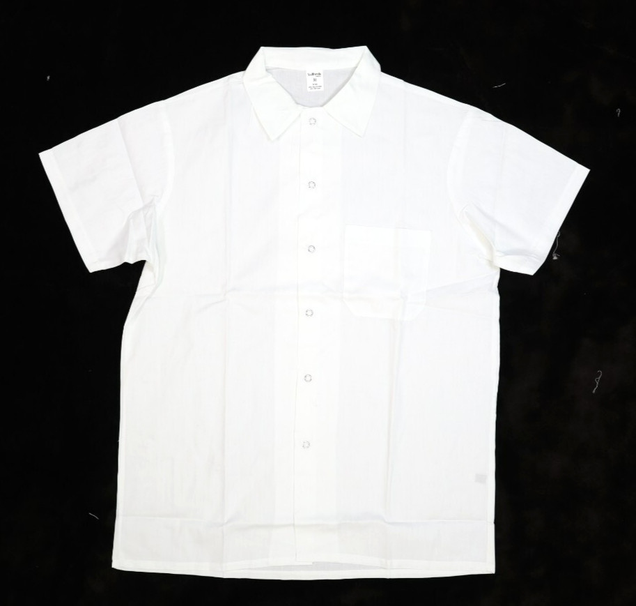 Chef Trends by Pinnacle Men's White Snap Front Chef Shirt M