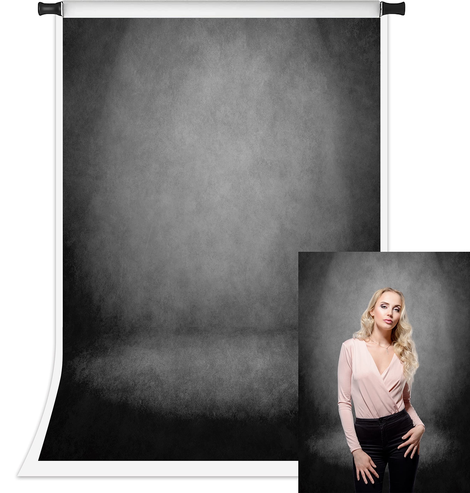 7x5Ft Black Abstract Portrait Backdrop Photography Background Studio Booth Props