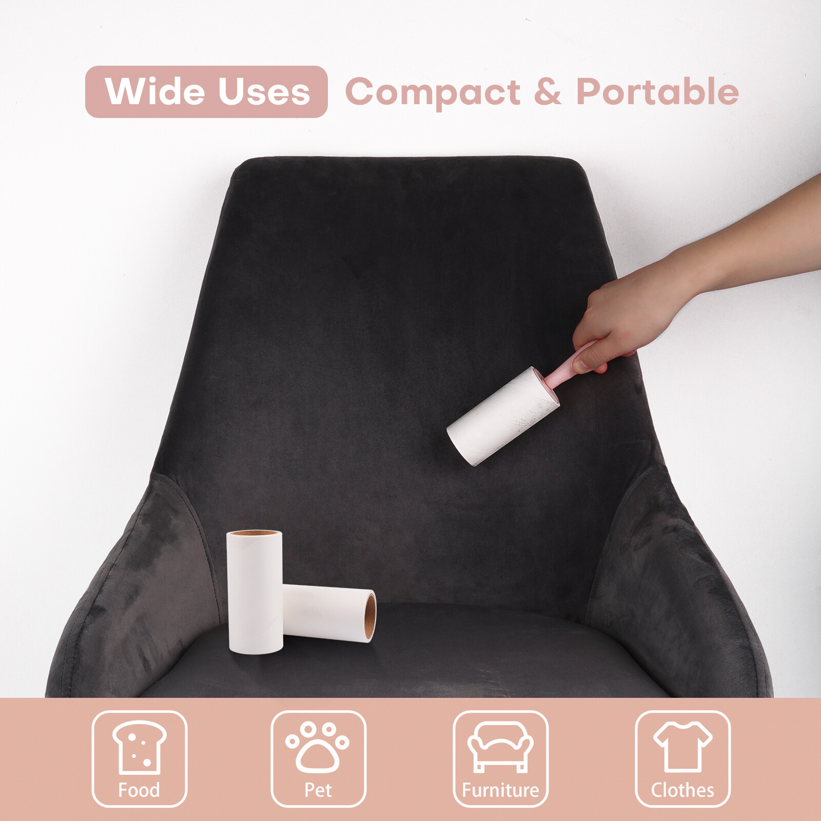 Lint Rollers for Pet Hair Extra Sticky Portable Fuzz Remover Handle with Refills