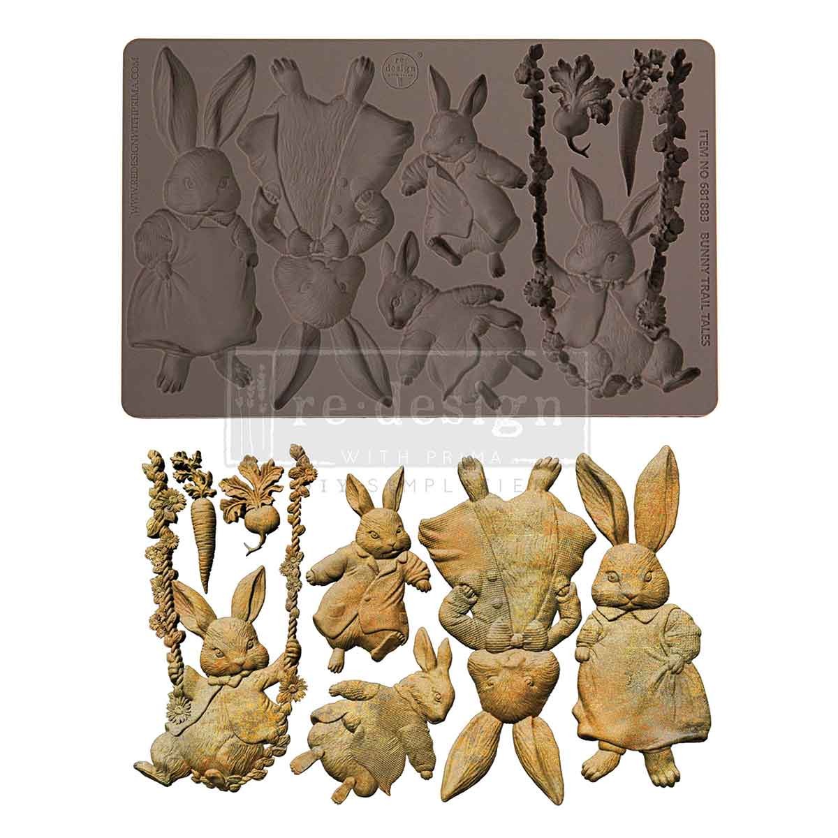 Bunny Trail Tales | 5" x 8" Silicone Décor Mould | Redesign with Prima