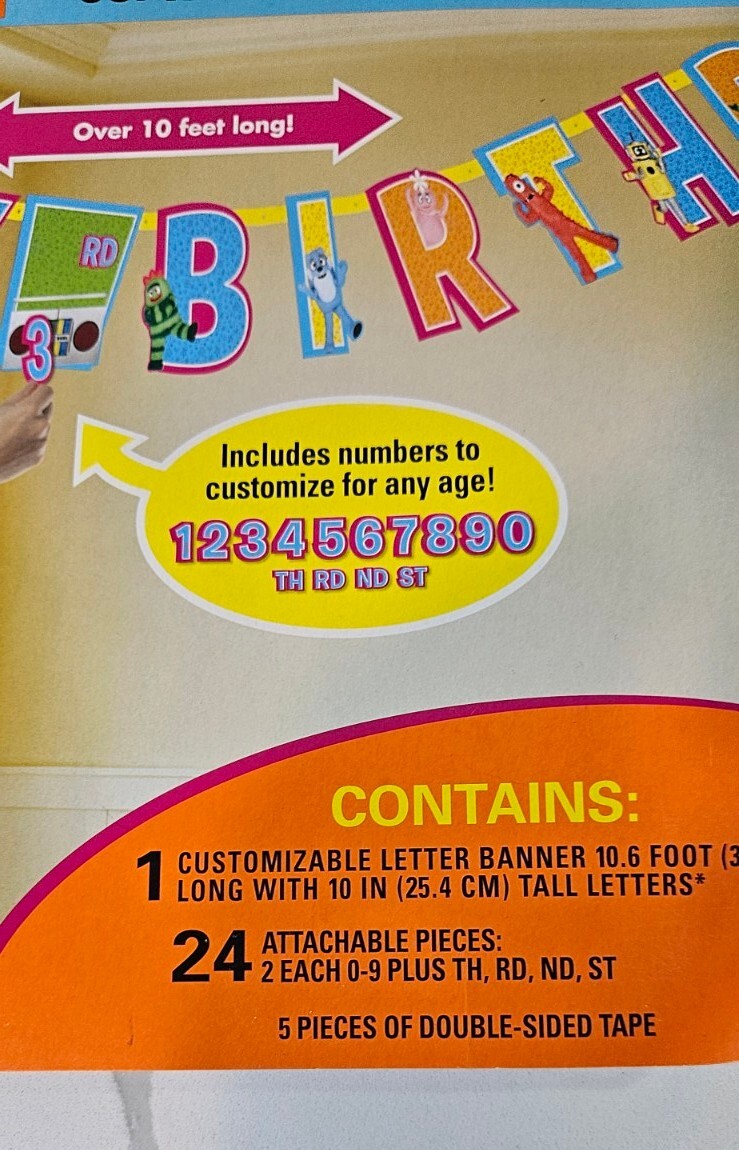 Yo Gabba Gabba Happy Birthday Banner 10ft Paper Party Decor