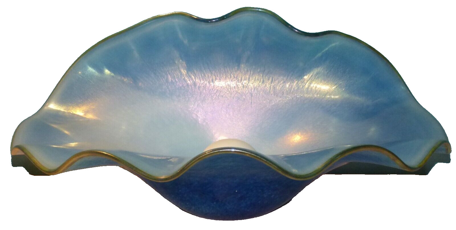 Daniel Lotton Art Glass Clamshell with Pearl, Clam