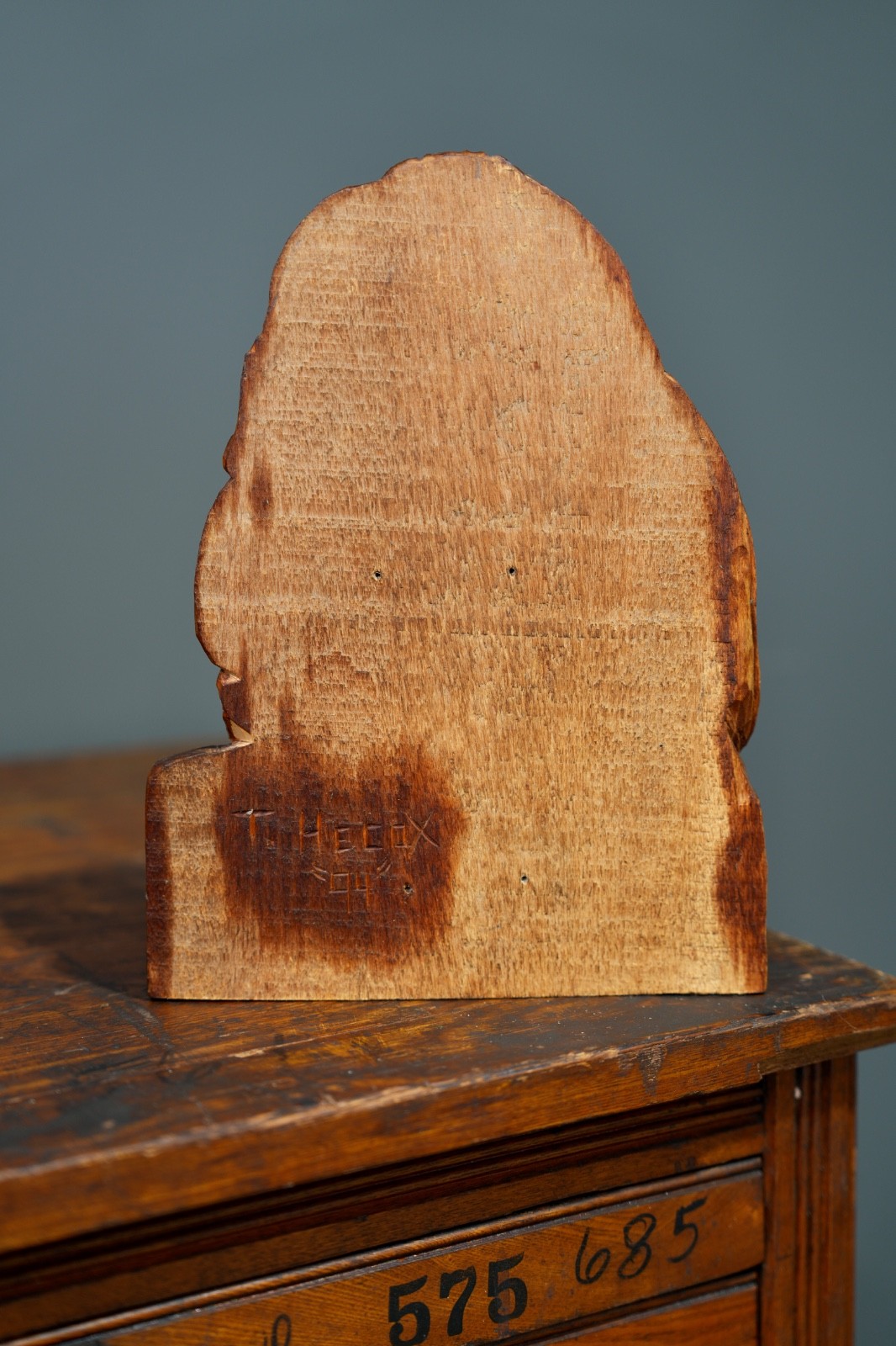 Vintage Cigar Store Indian Countertop Display Wood Bust Head Statue