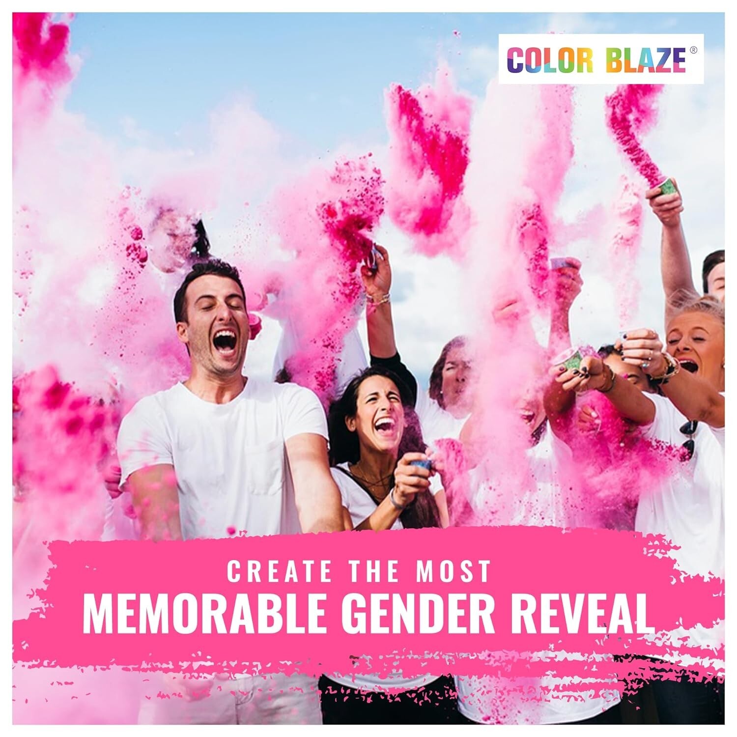 Color Blaze Gender Reveal Powder Packets - Blue - Set of 10, Baby Party, Boy