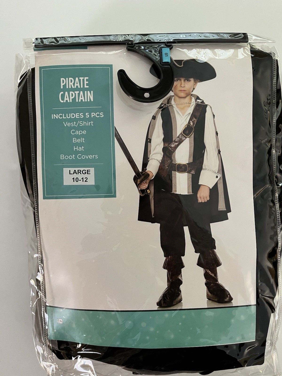 Pirate Captain Boys Large (10-12) 5- Piece New Halloween Costume Cosplay