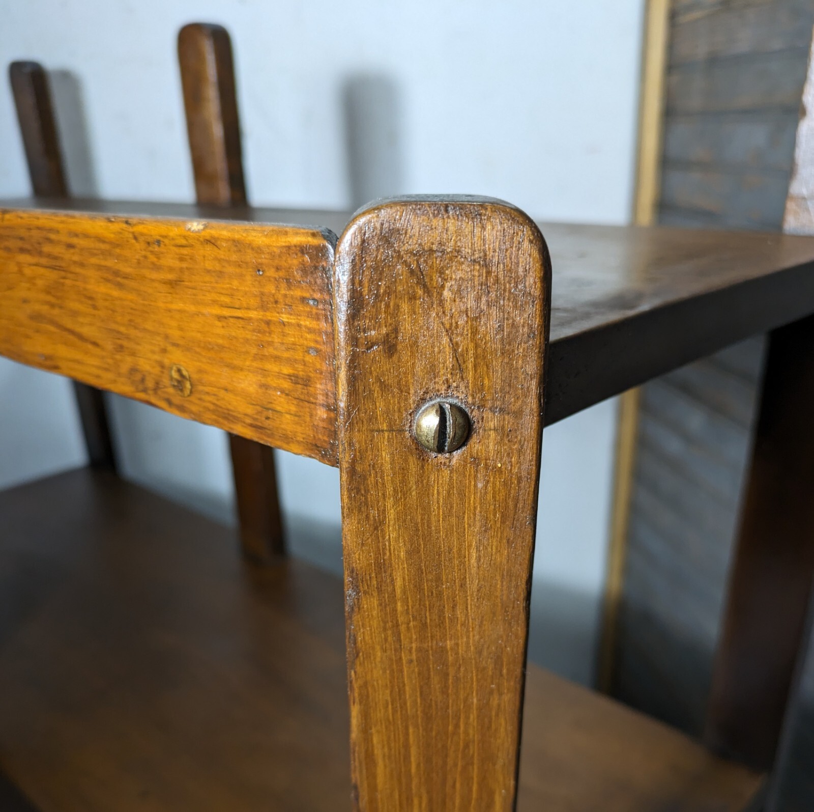 Antique Rustic Mission Arts & Crafts Style Display Book Shelf Open Bookcase