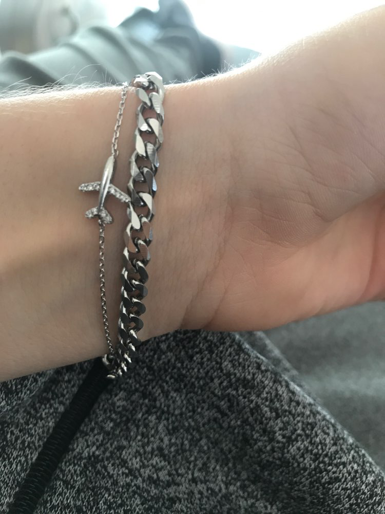 Silver Stainless Steel Curb Cuban Link Chain Bracelet Unisex Women Men 7-11inch