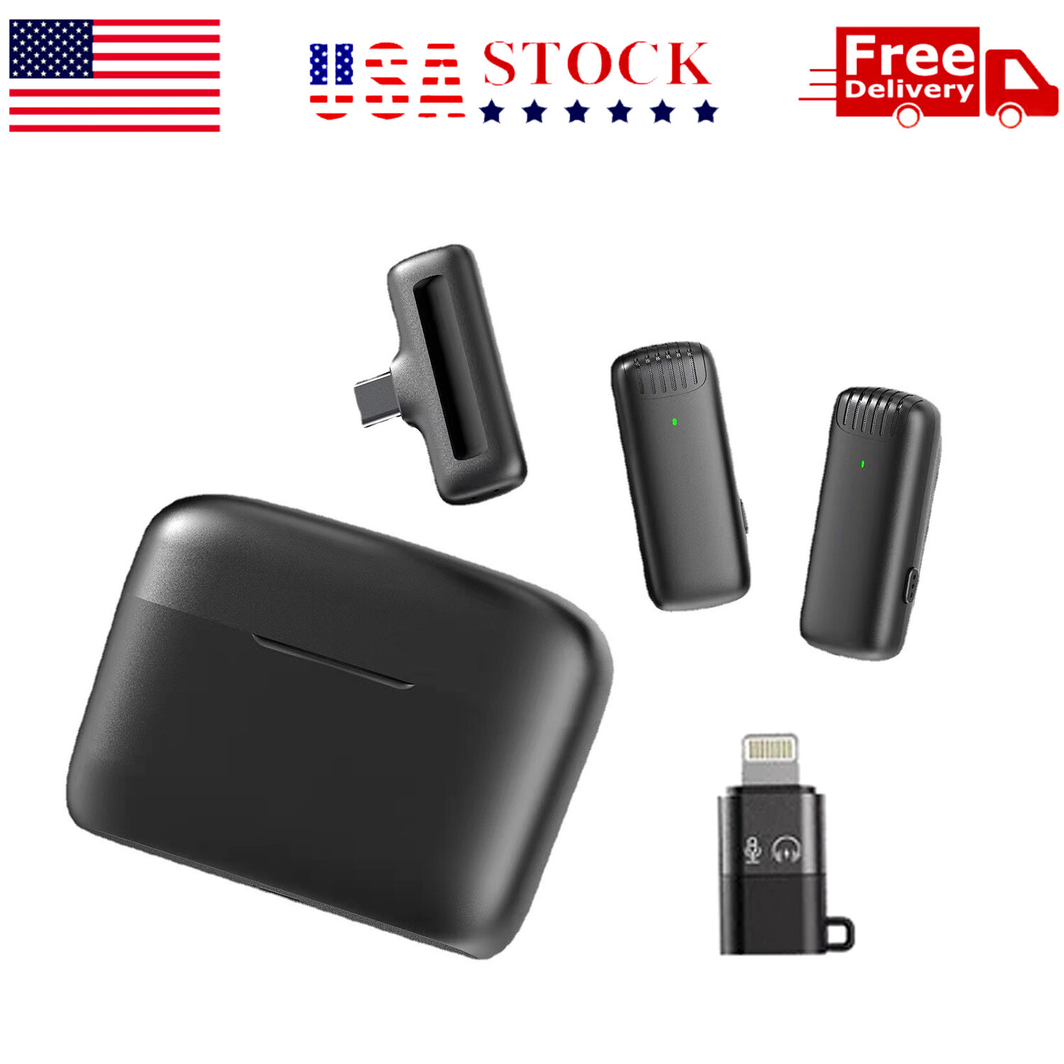 Lavalier Microphone Wireless Audio Video Recording Mini Mic For Android/iPhone