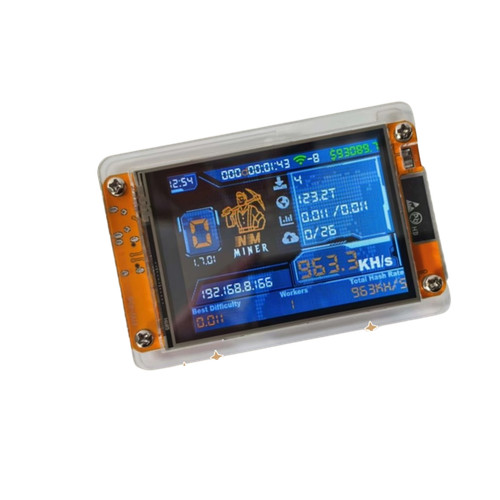 NMMiner 2.8 inch 1000K Hashrate BTC Solo LotteryCrypto Bitcoin Miner Solo Mini6i