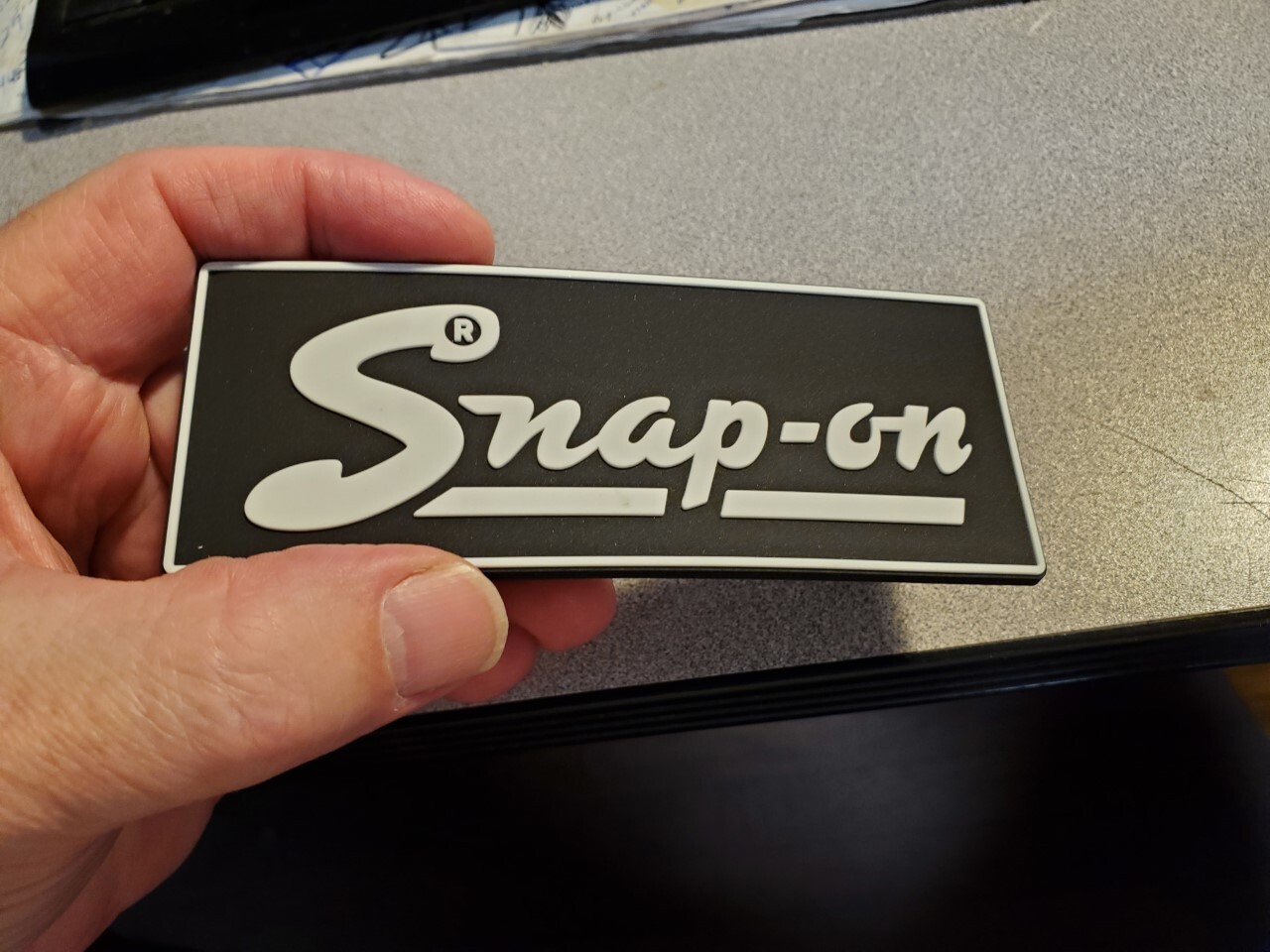 SNAP-ON Vintage tool box badge, emblem, name plate, tag 3D rubber magnet