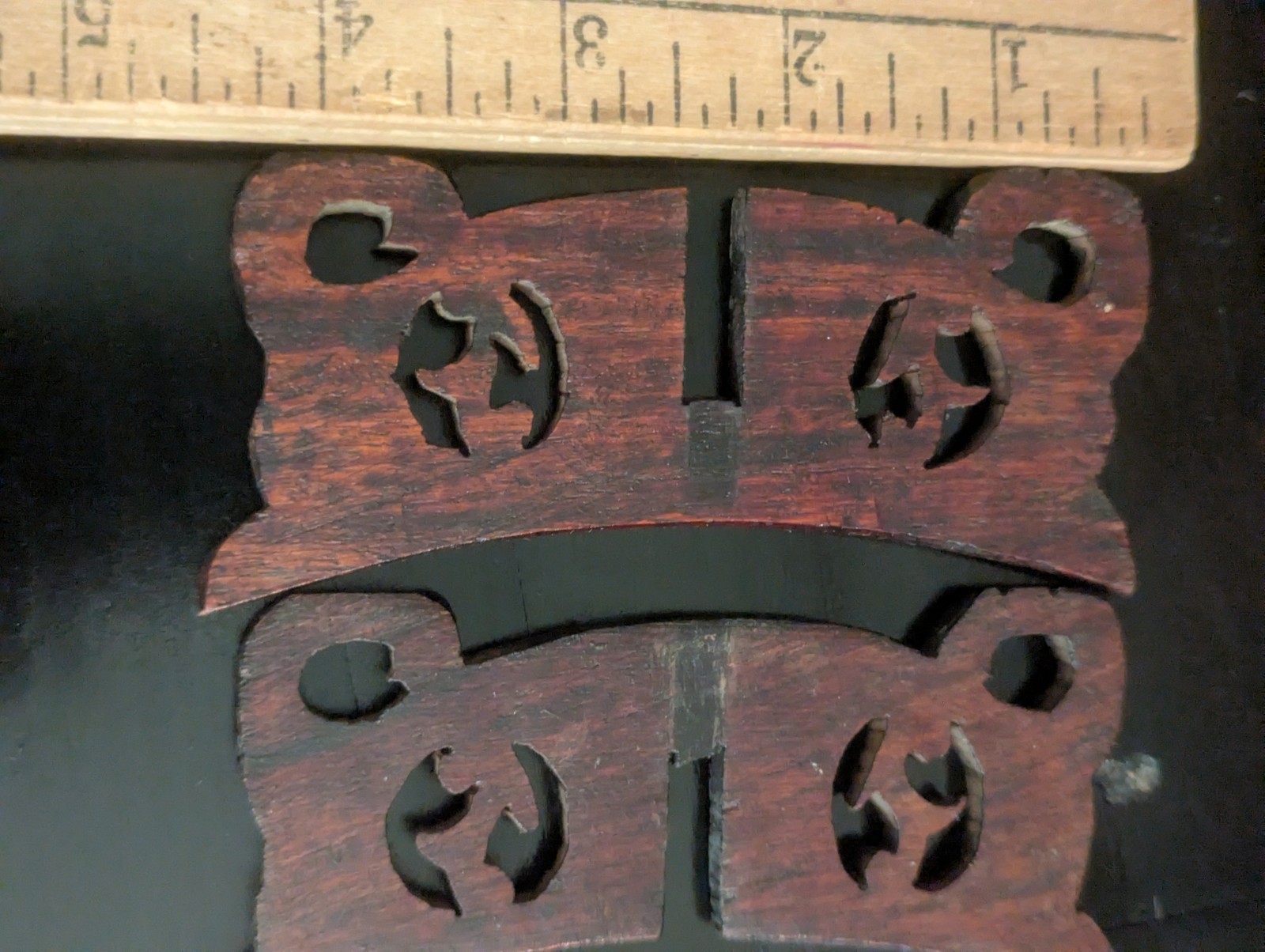 Vintage Chinese Carved Wooden Display Stand Vase Art Base Used