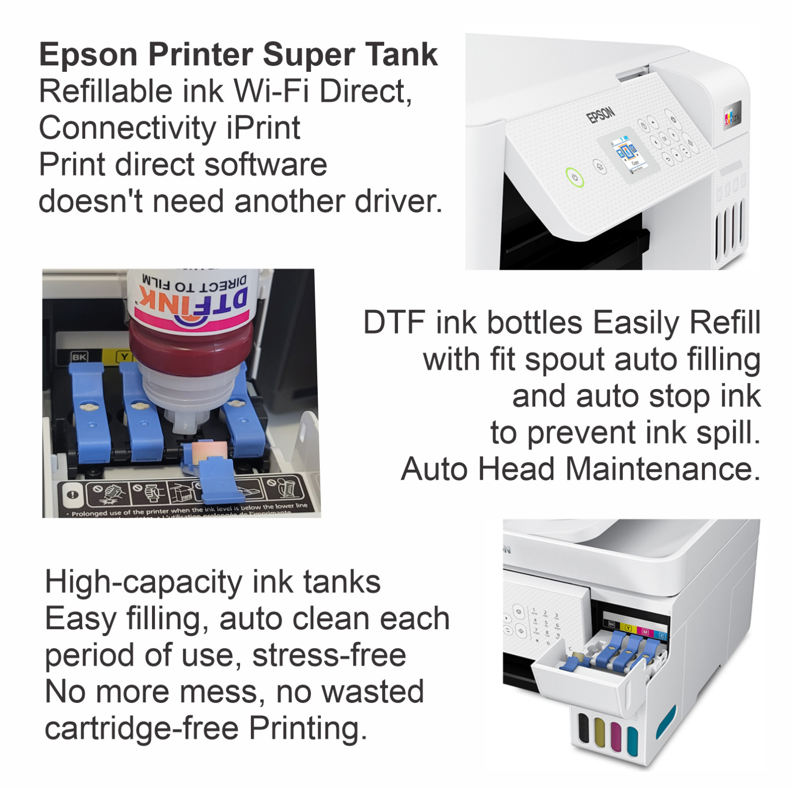Complete DTF Printing Kit - Epson Printer & 12"x15" Heat Press Bundle