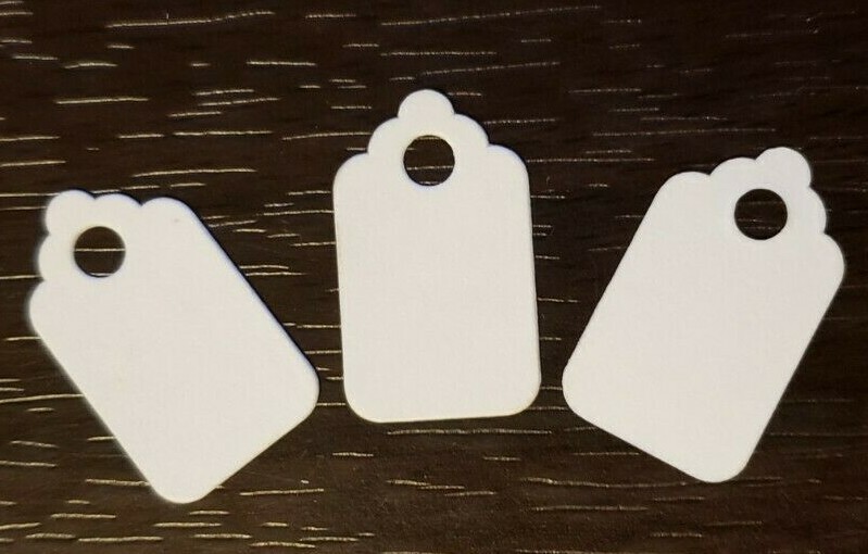 1000 Blank White Price Tags Size 1 Jewelry No String Unstrung Small 1/2" x 1"