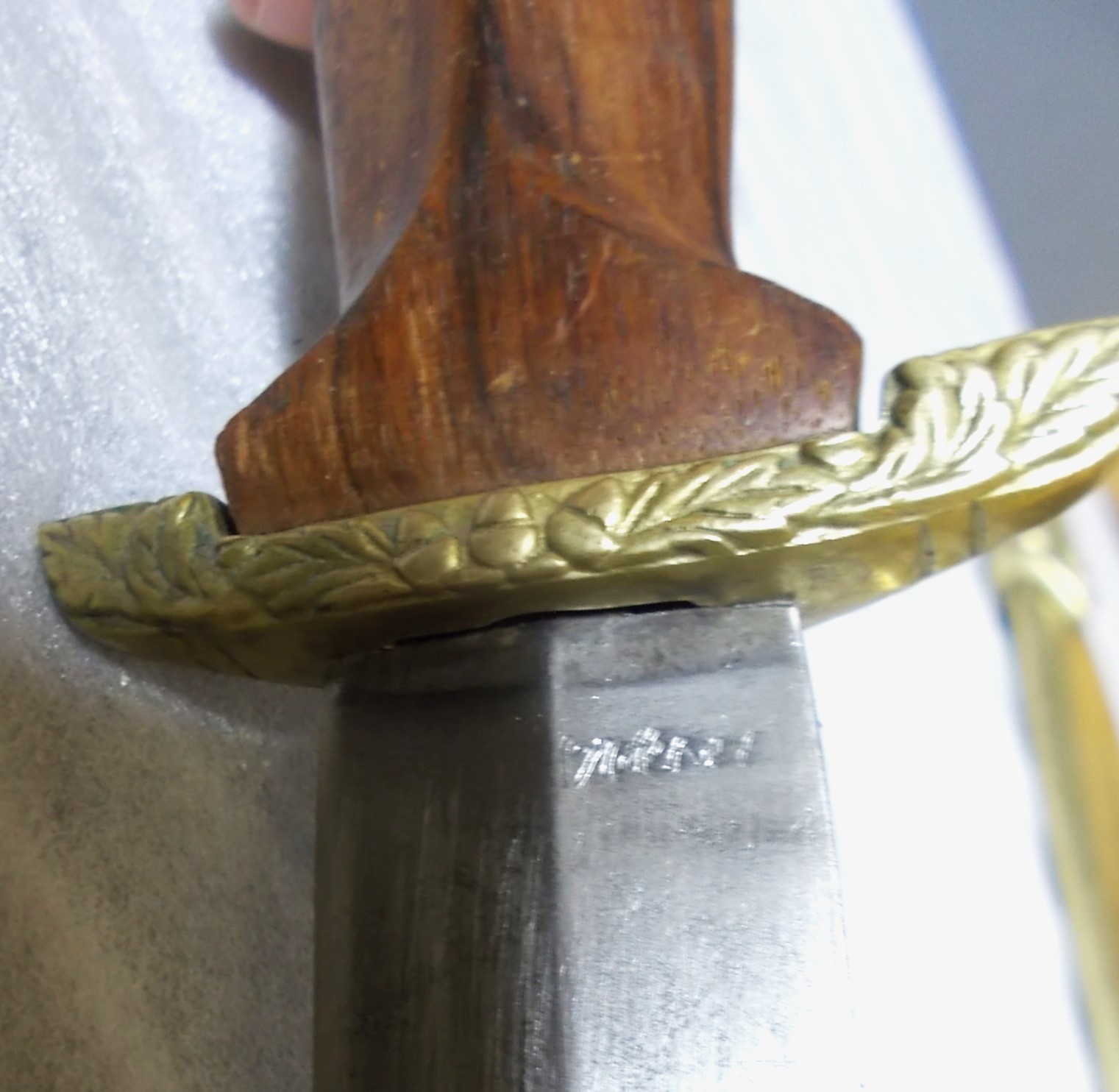 RARE? Vtg Brass or Copper Sheath & Double Edged Dagger Knife Hand Engraved INDIA