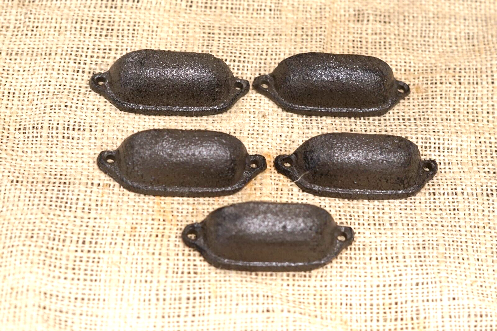 10 CAST IRON BROWN 3" ORNATE PULLS DRAWER CABINET BIN HANDLES RUSTIC VINTAGE