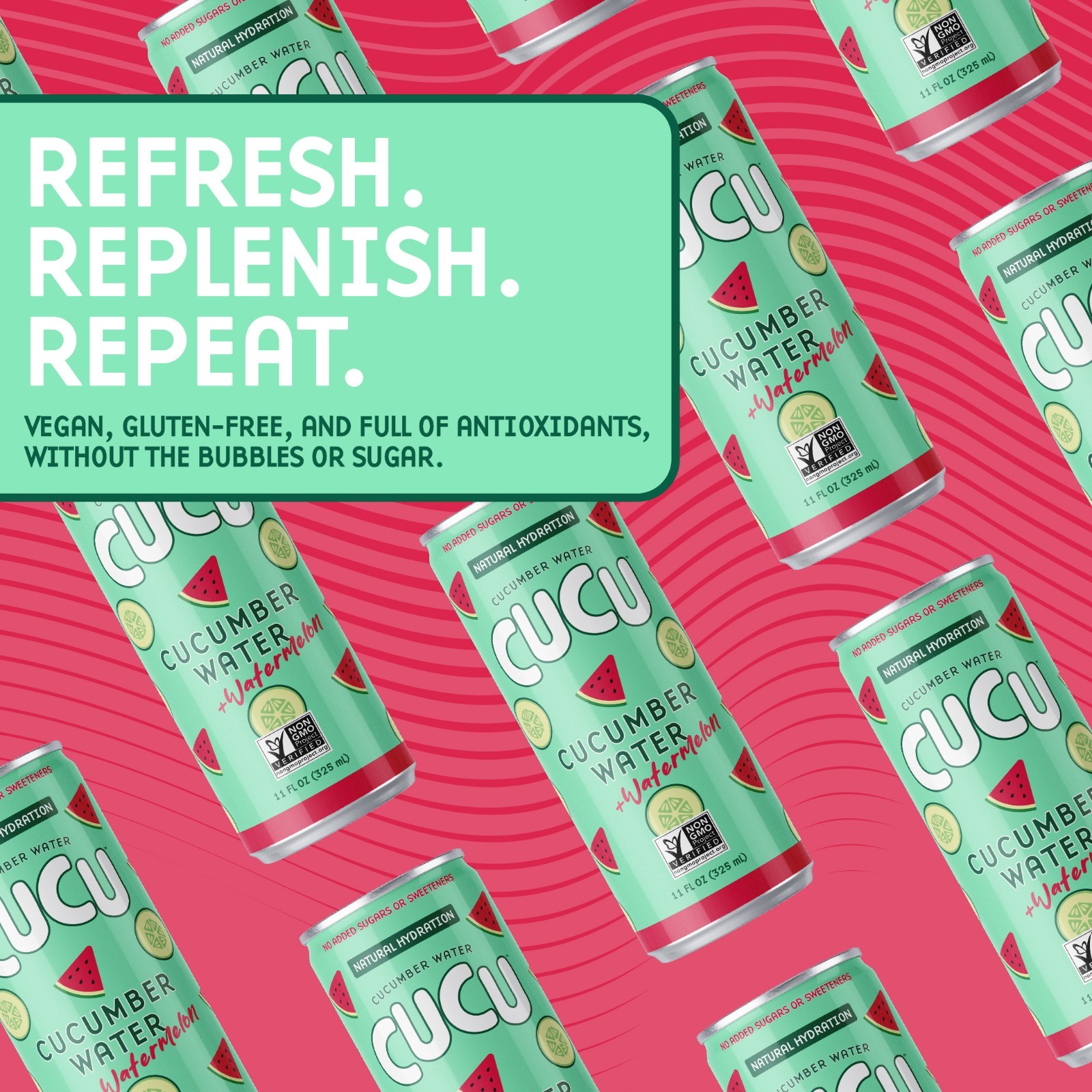 CUCU Cucumber Watermelon Water 12pk | Natural Hydration with Electrolytes