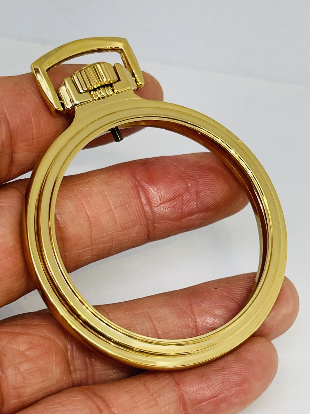 R2 Gold Plated Mainliner Size 16S Display Clear Back Pocket Watch Case