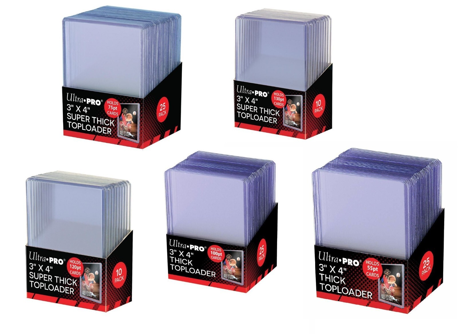 Ultra Pro Thick Toploaders Assorted Sizes 55pt To 360pt Topload Card Holders