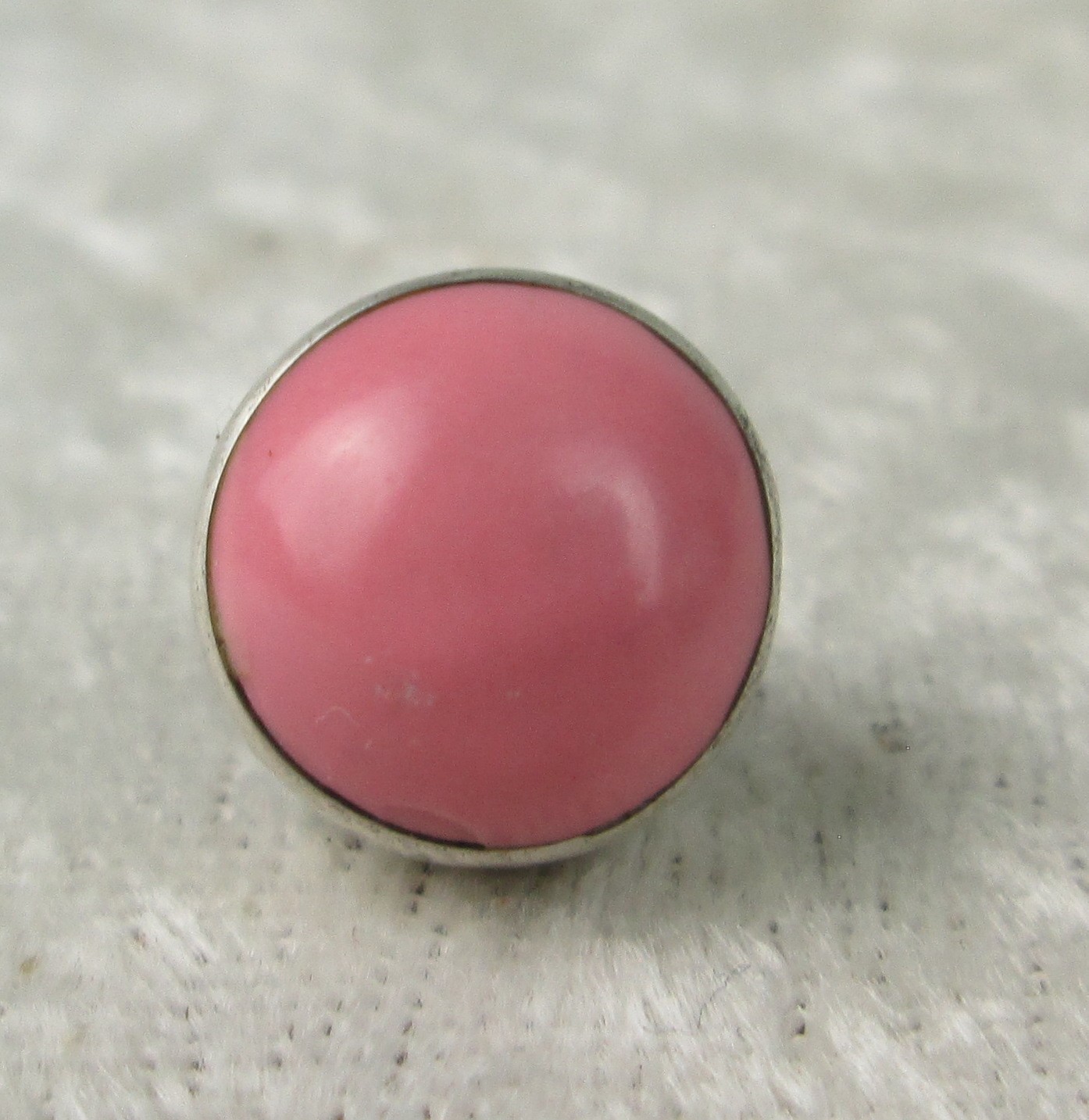 Sterling Silver Modernist Perfume Bottle Pink Stone Taxco Mexico Miniature