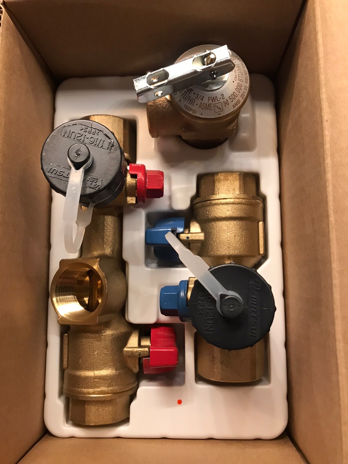 Rinnai 3/4" Tankless Water Heater Isolation Valve Kit MIVK-T-LW PRV Hot Cold