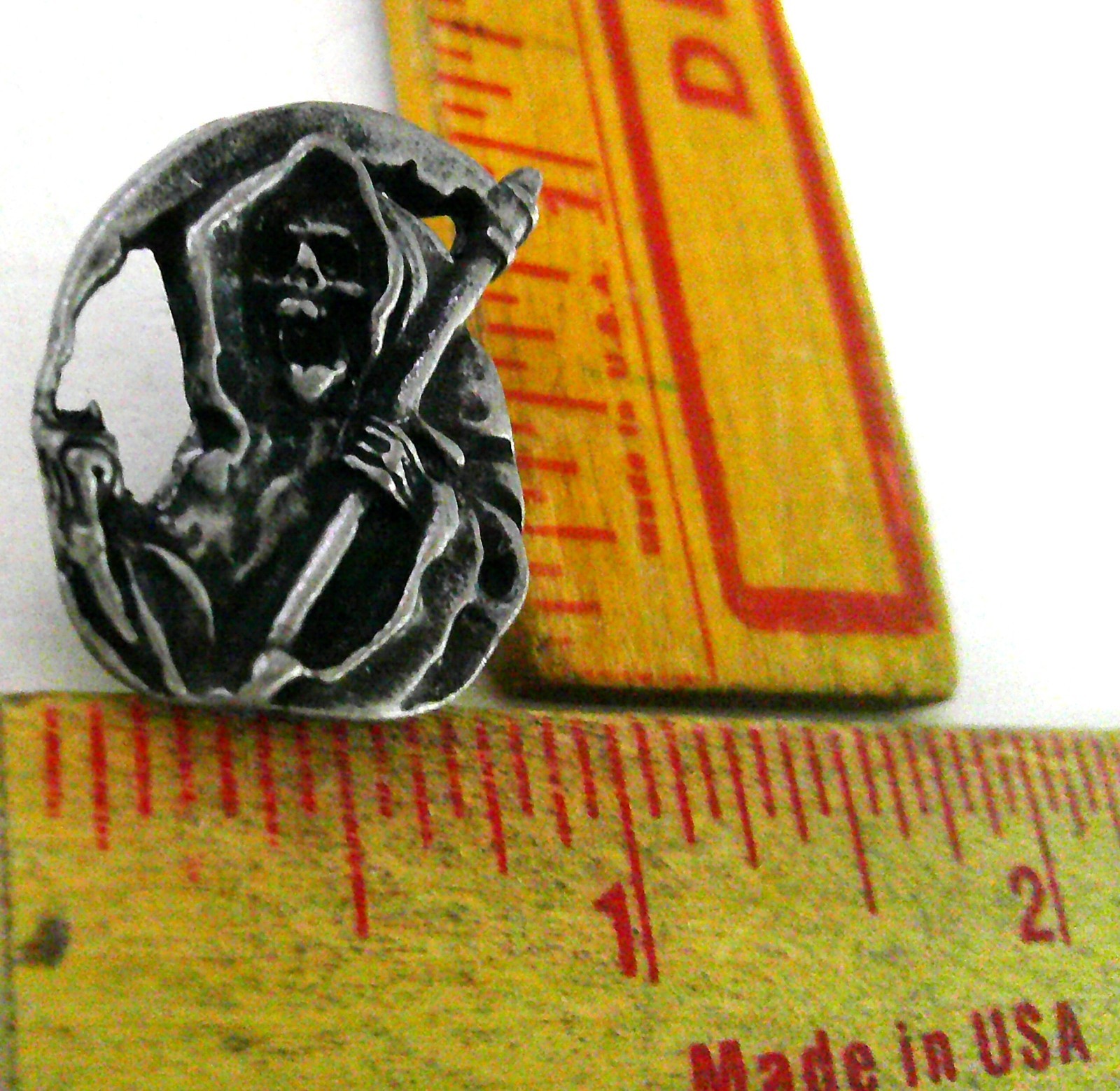 Grim Reaper pin old biker vest hat collectible vintage "Death Skull" pinback