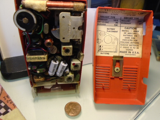1960's Westinghouse Transistor Radio H-796P6 AZTEC RED Case - No Signal