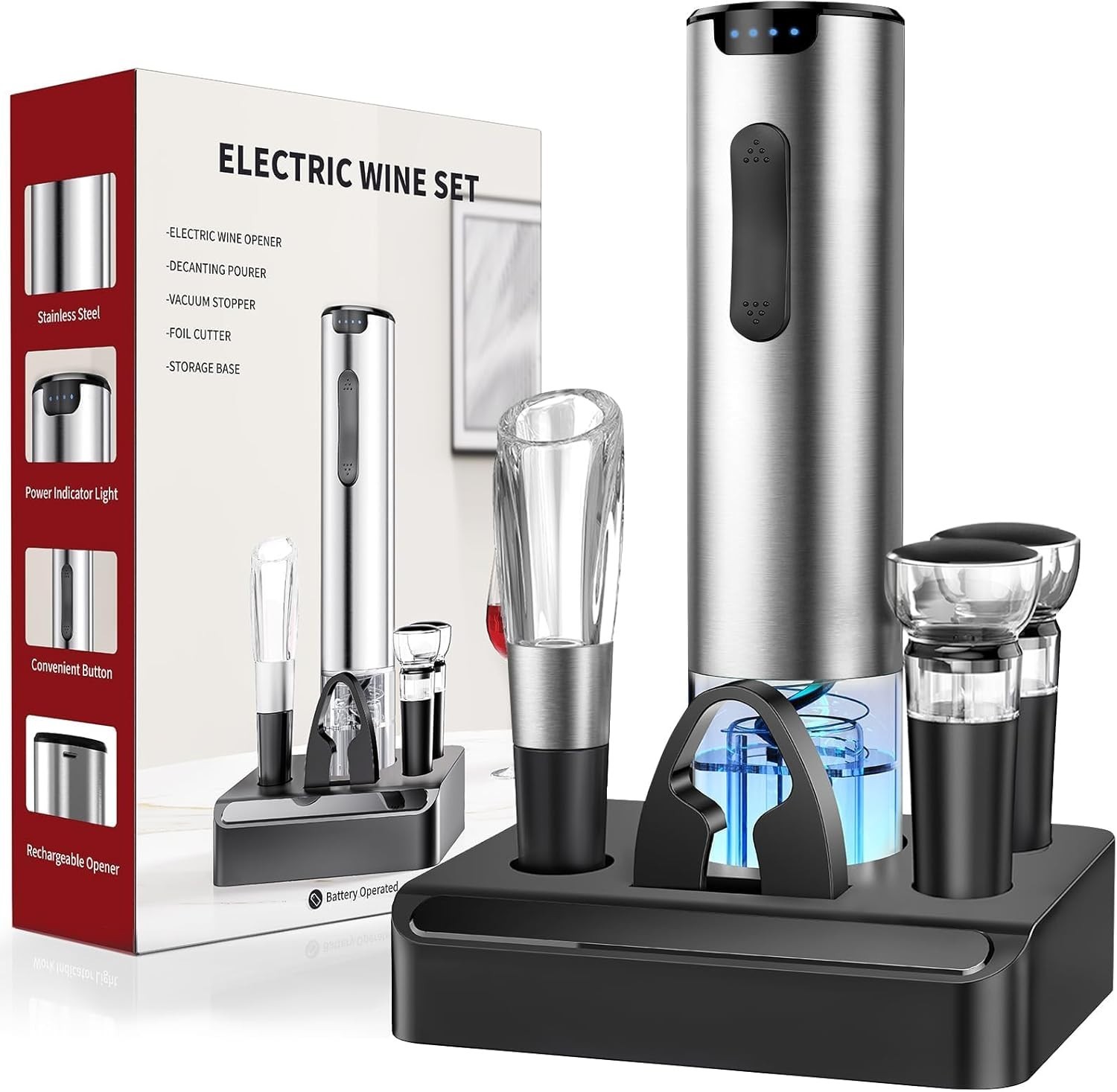 Sacacorchos eléctrico, sacacorchos automático con cortador de cápsulas