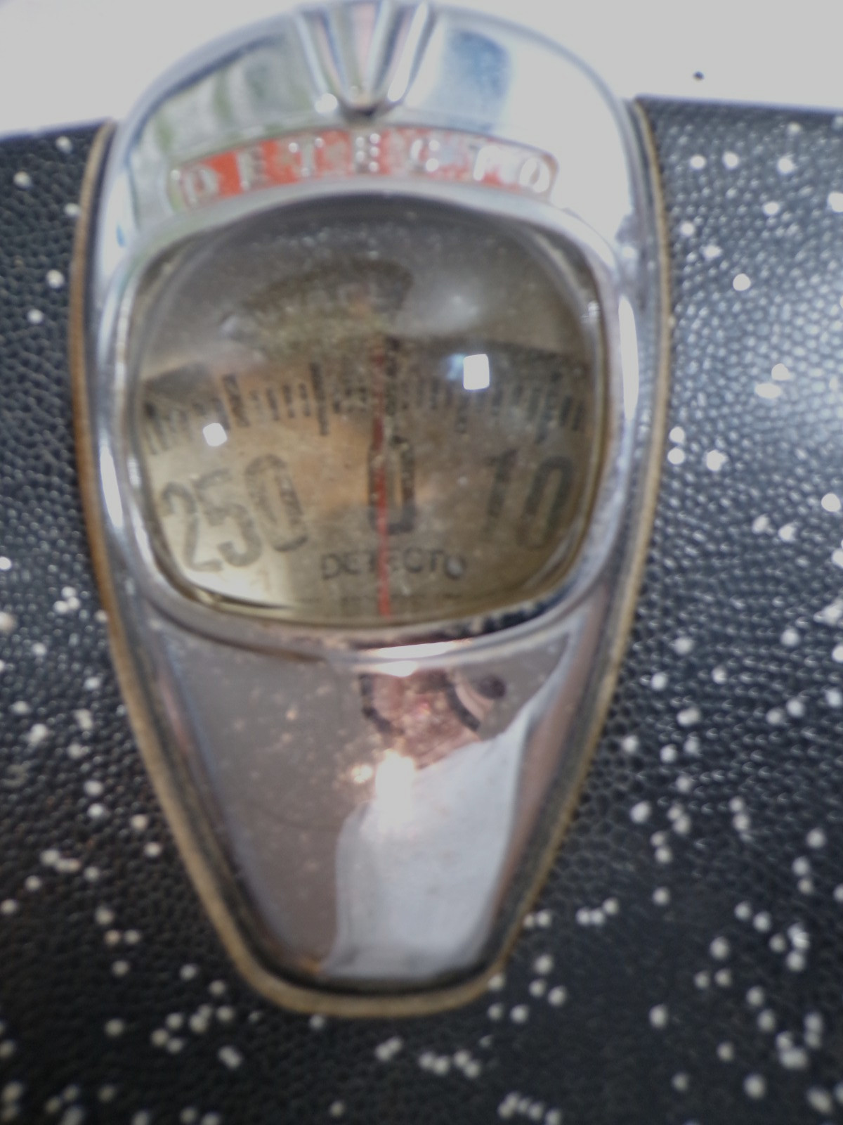 Vintage Detecto Bathroom Scale MCM Black Silver Glitter MADE in USA Works