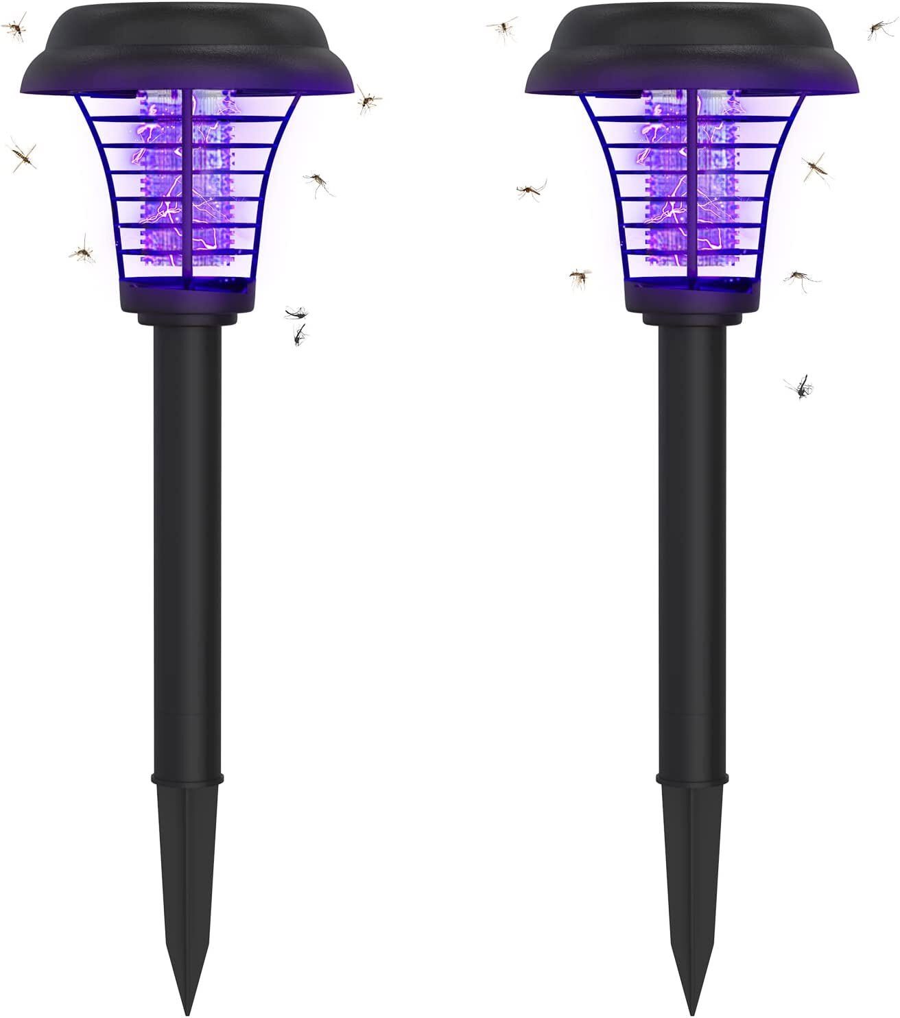 4x Solar Powered Zapper Lamp Light Outdoor Mosquito Fly Bug Insect Killer Trap