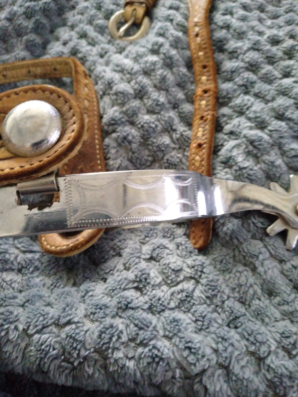 NICE VINTAGE PAIR OF STAINLESS STEEL WESTERN COWBOY SPURS